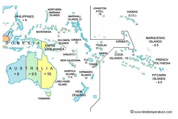 GeoPostcodes-How many time zones are there