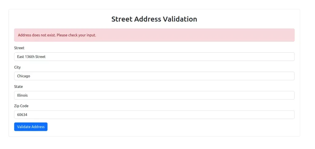 php street address validation